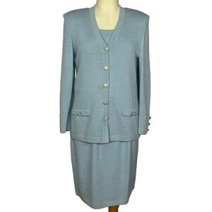 1990s Blue St John 4 Piece Set | Wool | Sizes 4, 6, 8 | Vintage